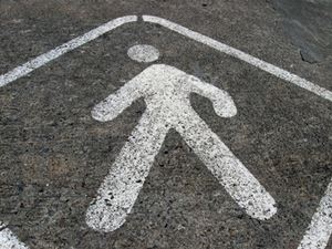 Pedestrian Sidewalk symbol in the road