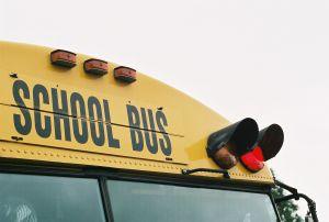 school bus at red light